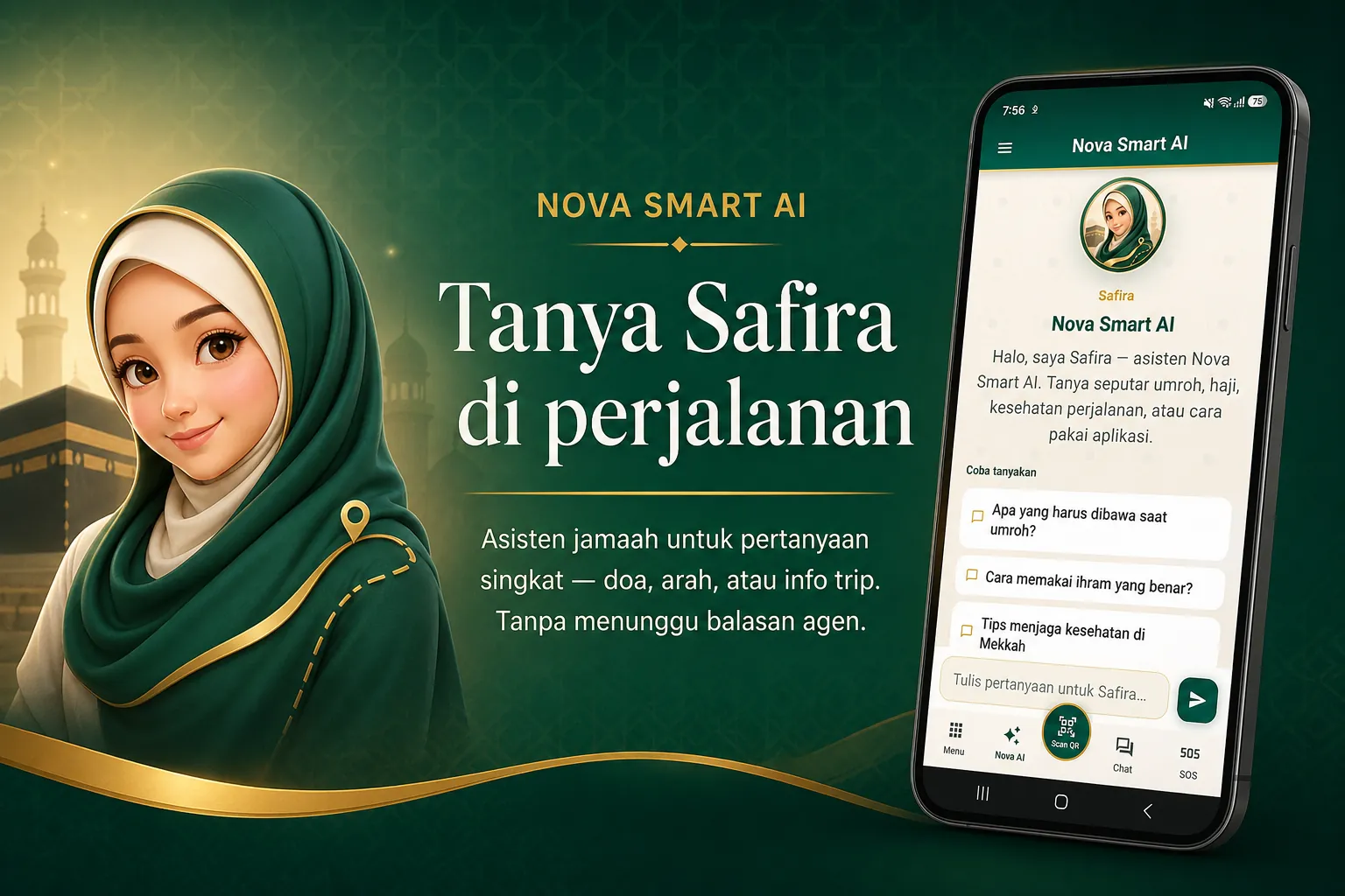 Safira, asisten Nova Smart AI di aplikasi Safar Nova